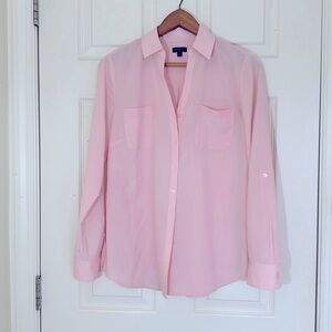 Talbots Pink Button Down Shirt Great For Suits & Skirts Size 6